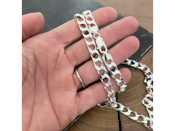 handcrafted silver men's chain