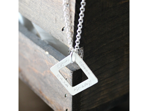 thick square personalized necklace