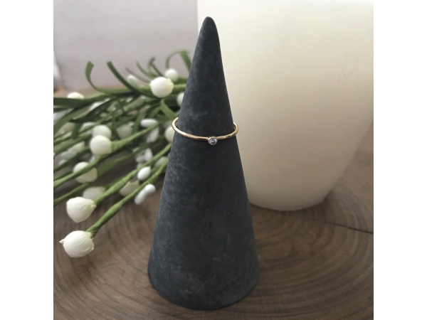 Gold and cubic zirconia stacking ring
