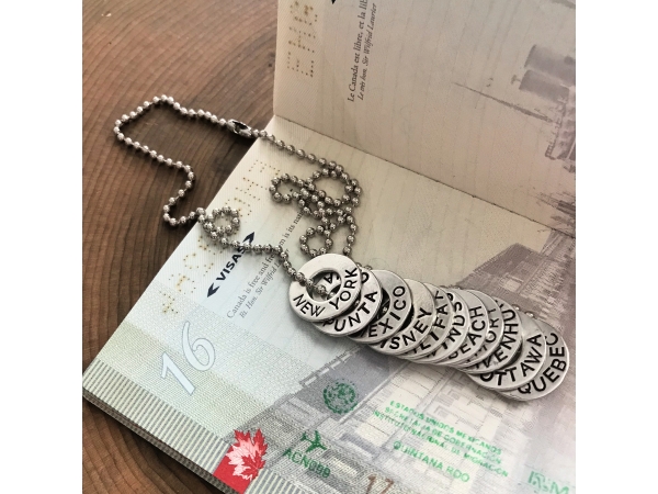 travel tags necklace