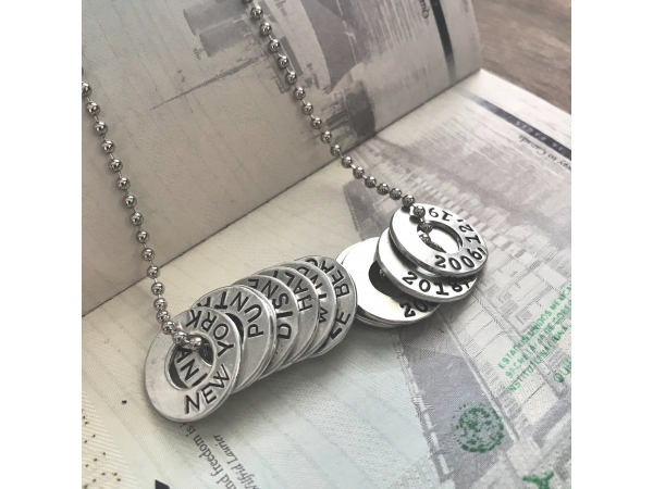 custom travel tags necklace