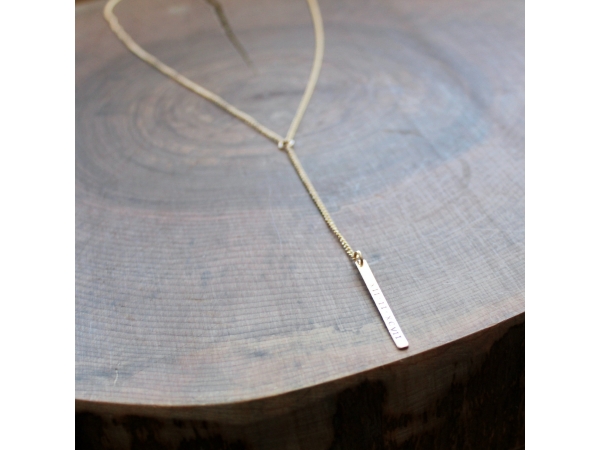 gold bar drop necklace