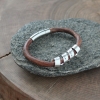 leather and silver bracelet