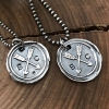 his and hers initials necklace set