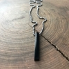 men's black bar necklace