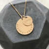 personalized round gold necklace
