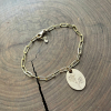 gold personalized paper clip bracelet