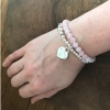 personalized silver Tiffany style heart bracelet