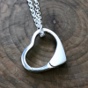 silver heart ring holder necklace