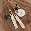 gold hand stamped family necklace