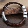 leather and silver bracelet