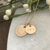 personalized gold round pendant necklace