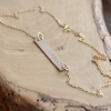 personalized gold bar layering necklace