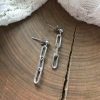 silver oval chain earrings