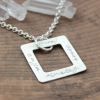 hand stamped 4 sided square necklace