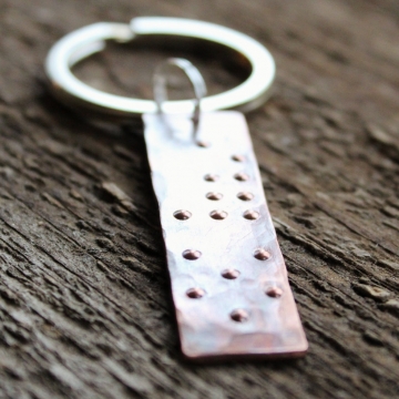 Secret message braille keychain