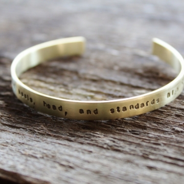 Personalized brass stacking bracelet