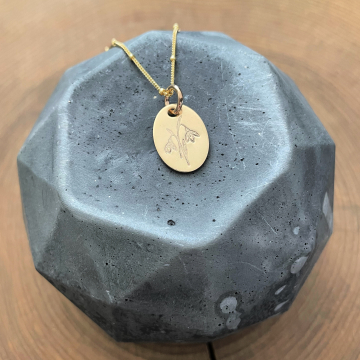 gold flower of the month necklace