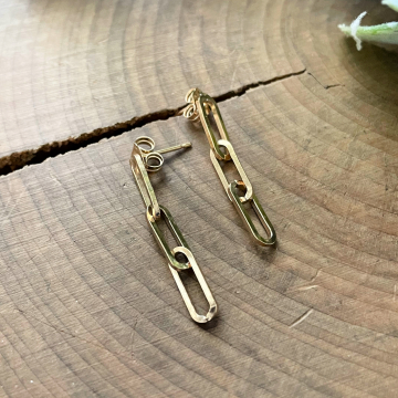 gold paperclip earrings