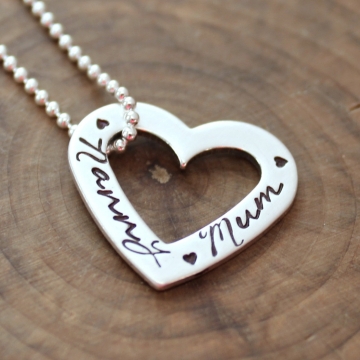 personalized heart necklace