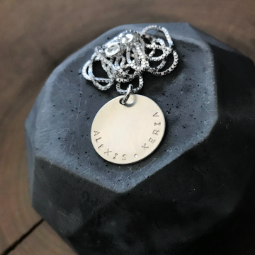 Men's personalized silver necklace