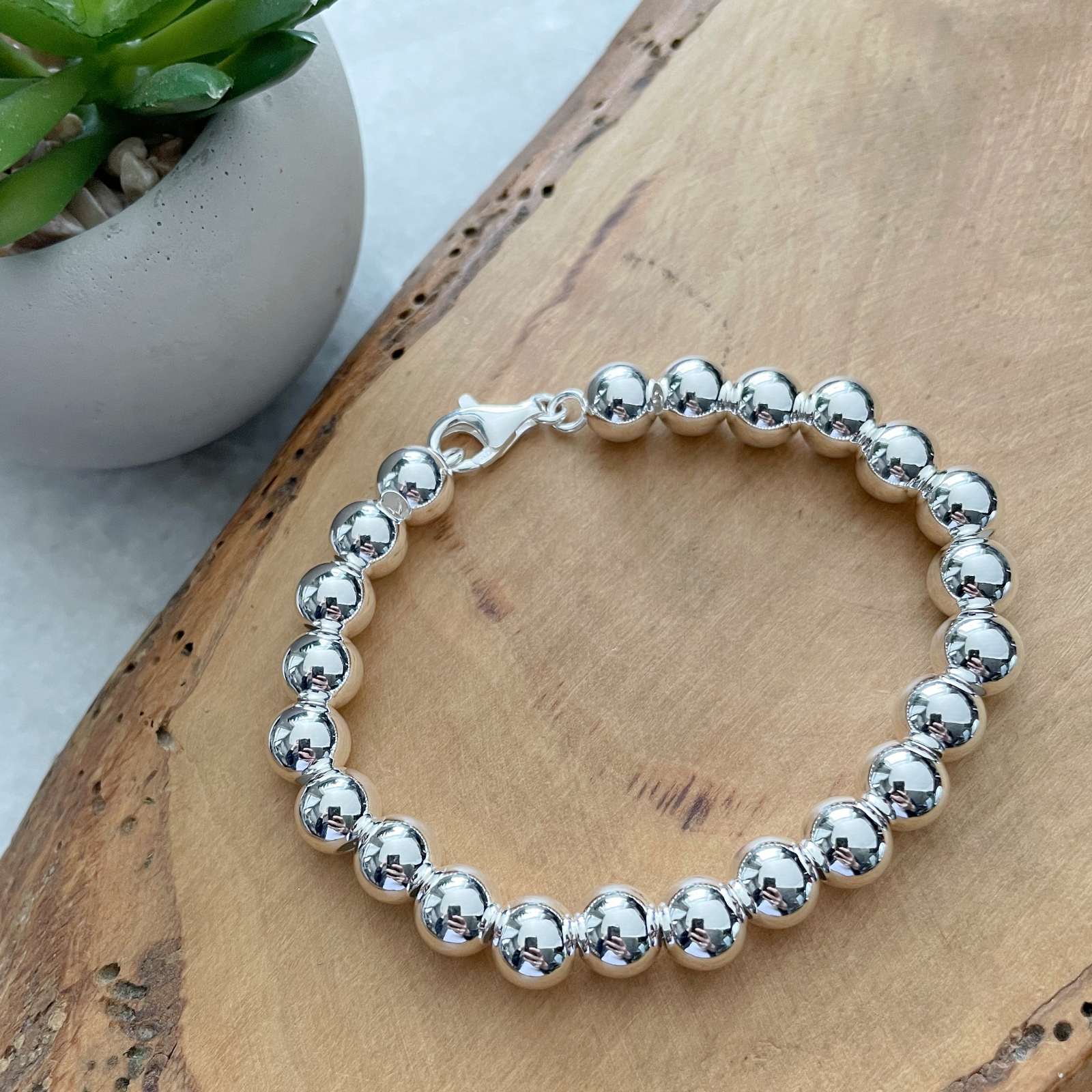 Pure Click Beaded Bracelet In Sterling Silver – Tateossian London