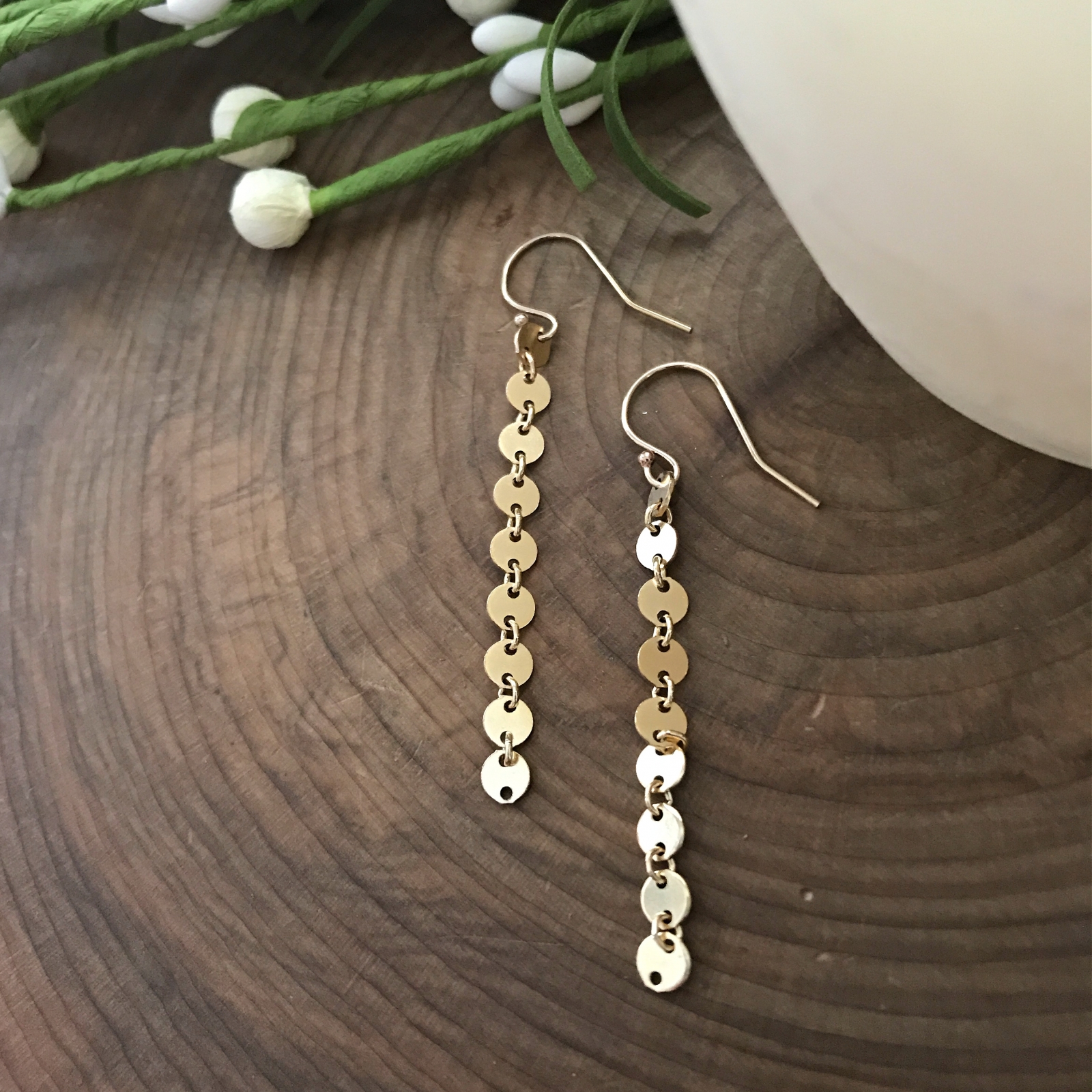 Coin Disc Long Earrings – J&CO Jewellery