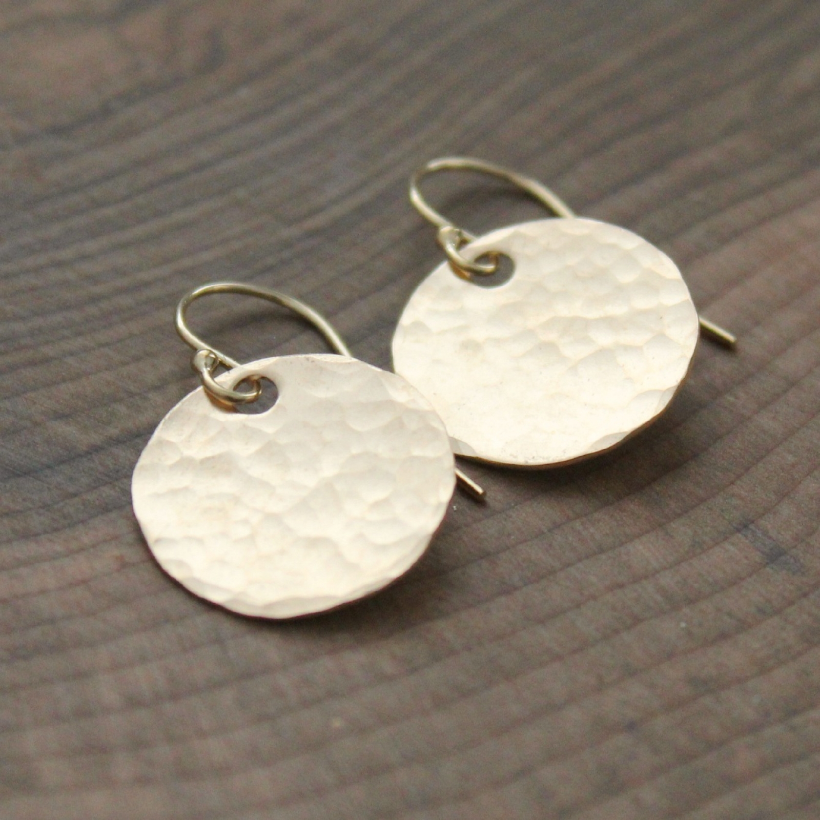 Anne Sportun Hammered Concave Gold Disc Earrings | Quadrum Gallery