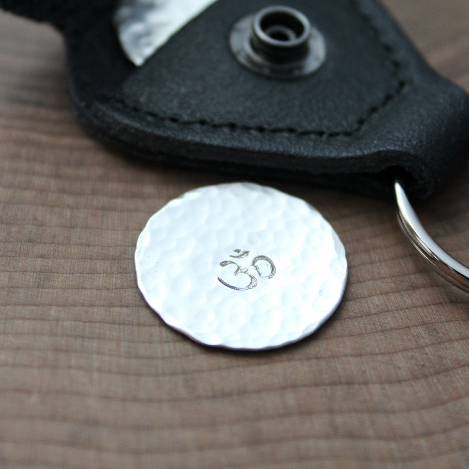 Personalized Silver Golf Ball Markers With Leather Case, Hammered 2 Sisters Handcrafted