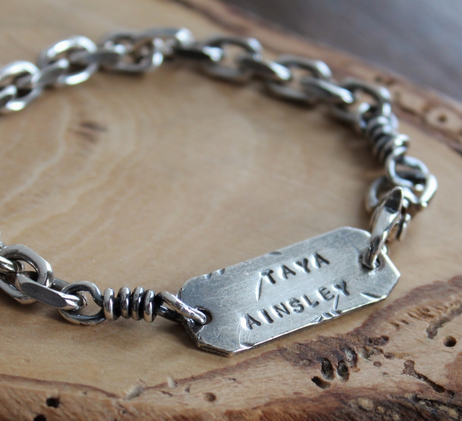 Men's Personalized Chunky & Custom Silver Chain Bracelet | 2 Sisters