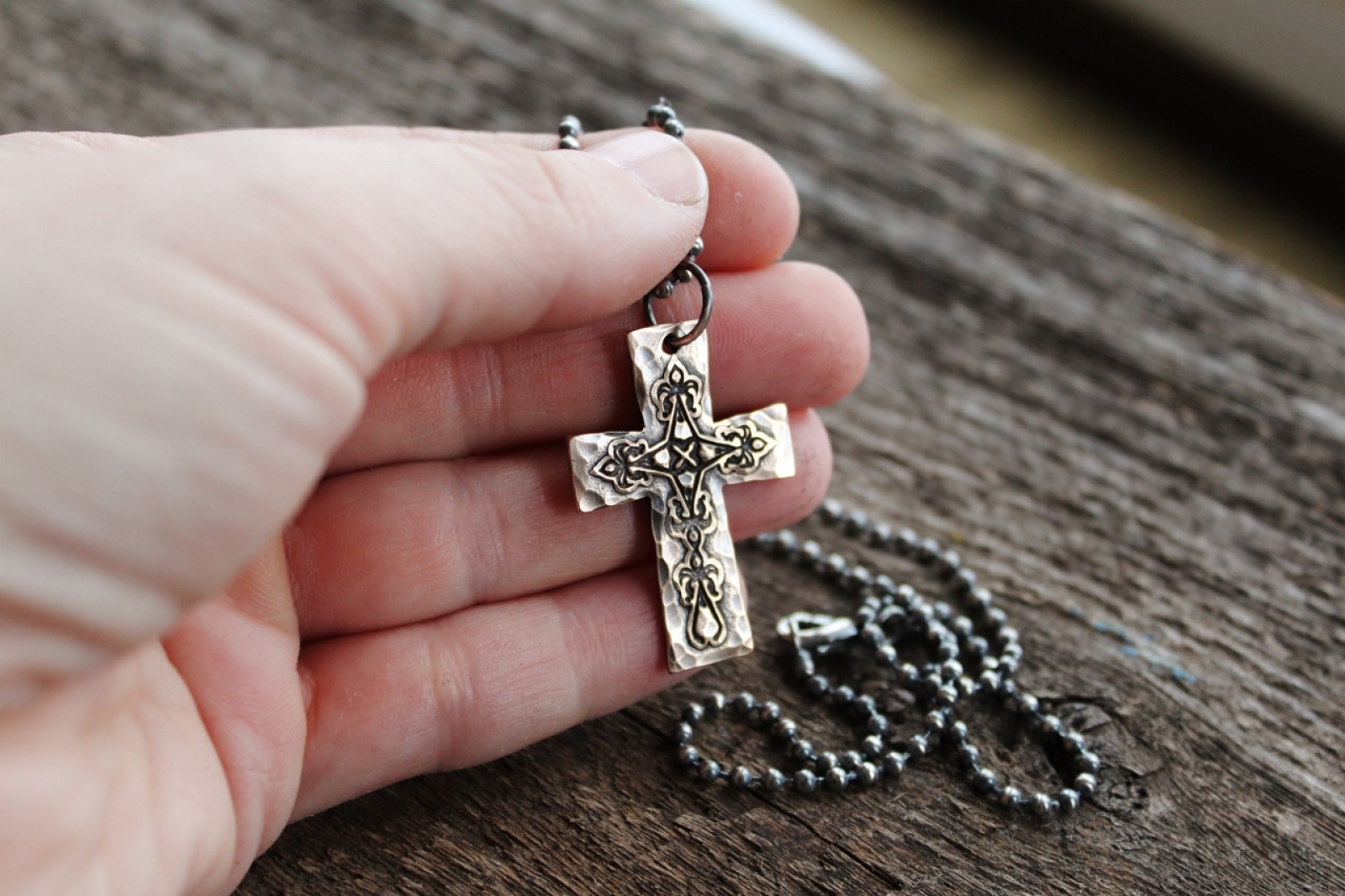 Mens rustic hotsell cross necklace