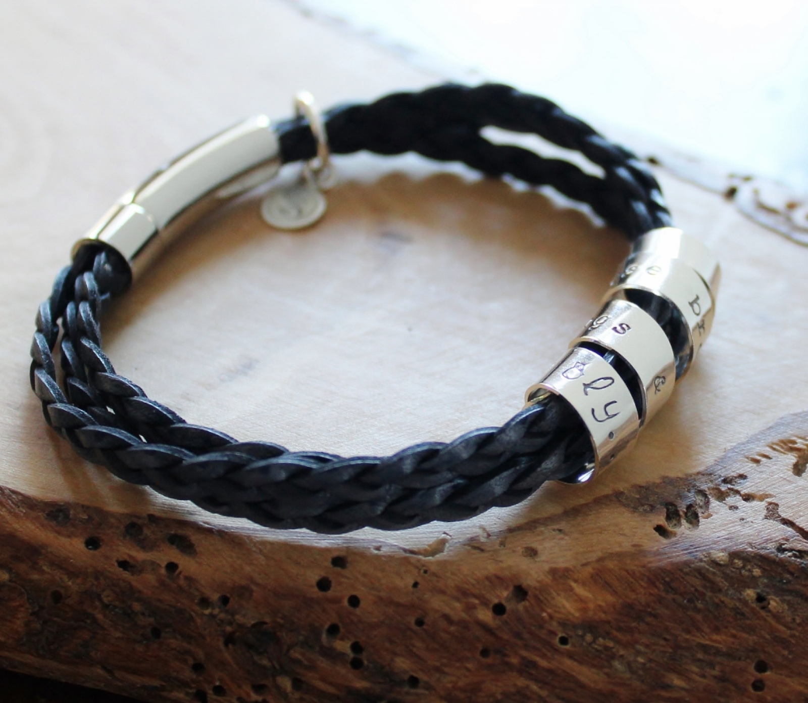 Braided Leather Bracelet With Hidden Message