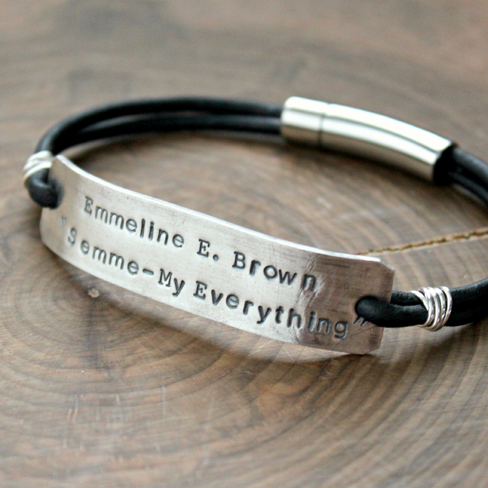Mens top bar bracelet