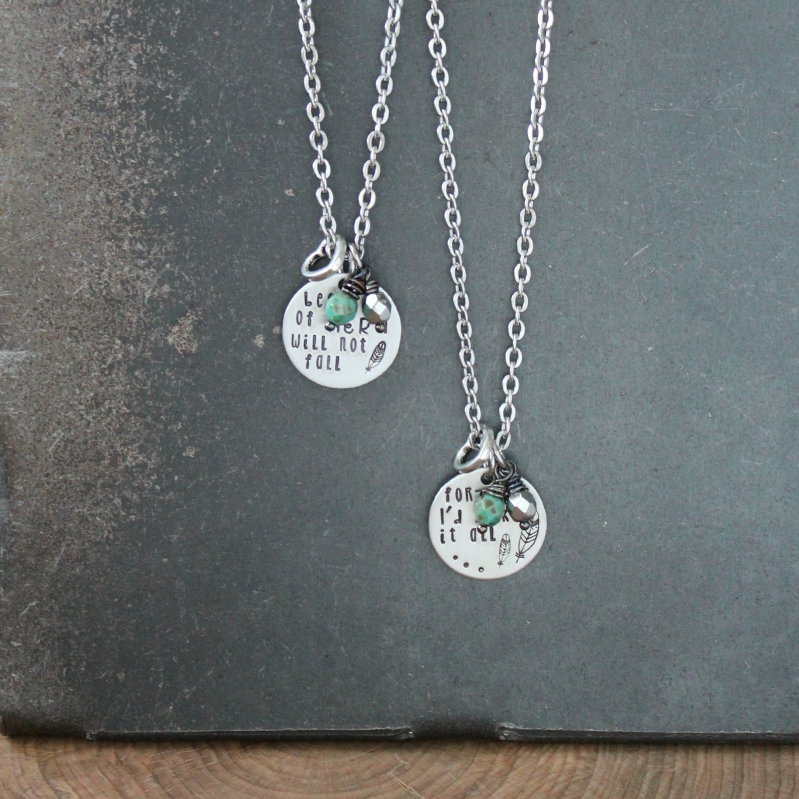 Mother Daughter Necklace Set Mother s Day Gift Quote Necklace Set 2 Sisters Handcrafted