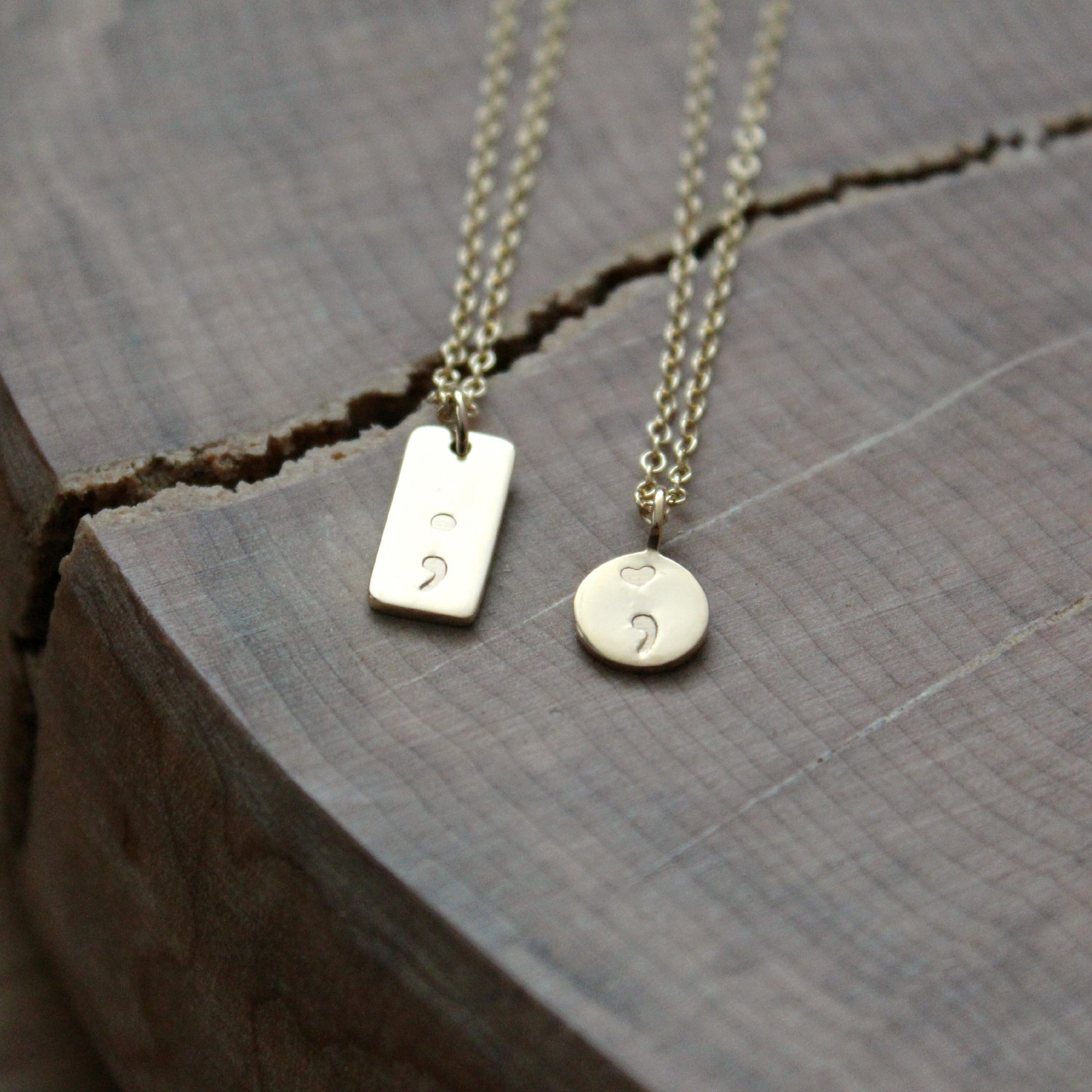 Semicolon best sale necklace gold