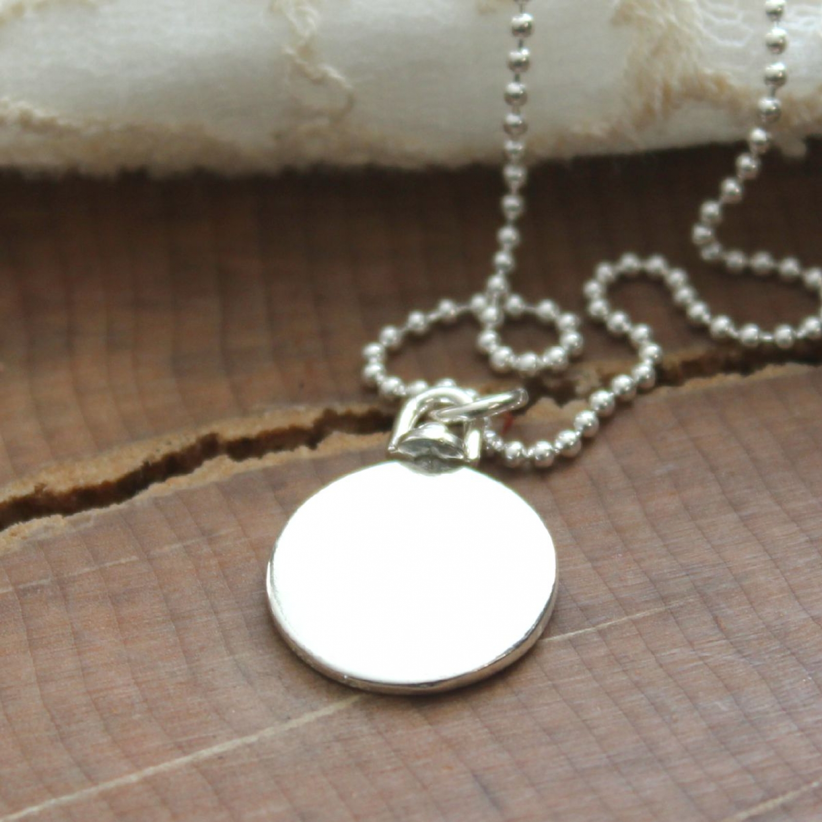 Personalized Double Sided Silver Round Swivel Necklace Audrey 2