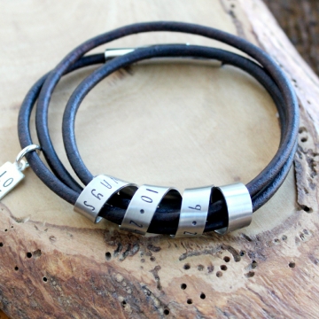 Custom Triple Wrap Secret Spinning Message Bracelet, Personalized Message, Hand Stamped, Emma Bracelet