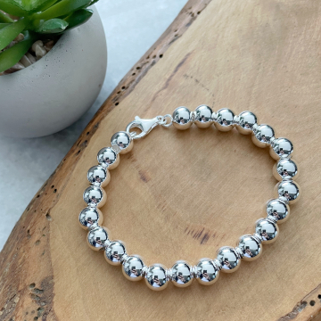 Luxurious Large Sterling Silver Ball Bead bracelet - Sophia Bracelet