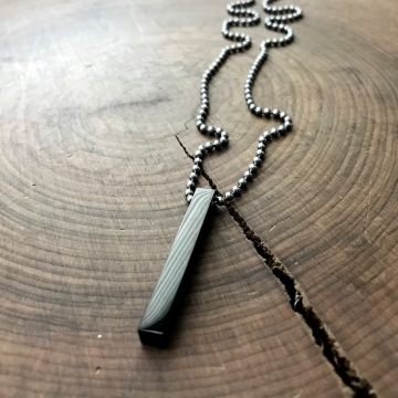 Personalized Black Bar Necklace, Masculine & Modern Bar Necklace, Custom Message - Robert Necklace