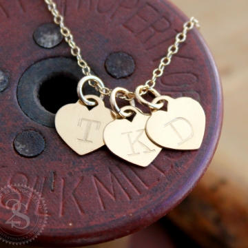 Personalized Gold Heart Initial Necklace - Tricia Necklace