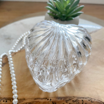 Heart Vintage Crystal Trinket Dish, Jewelry Holder,