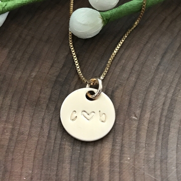 Honey Necklace, Personalized Gold Initials Necklace, Couples Necklace