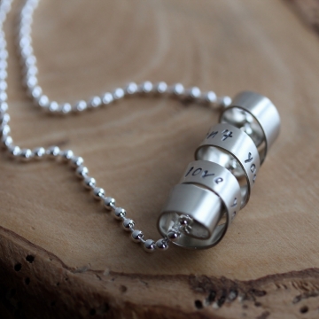 Men's Personalized Secret Spinning Pendant Necklace -  Unisex Gift, Father's Day, Birthday, Anniversary