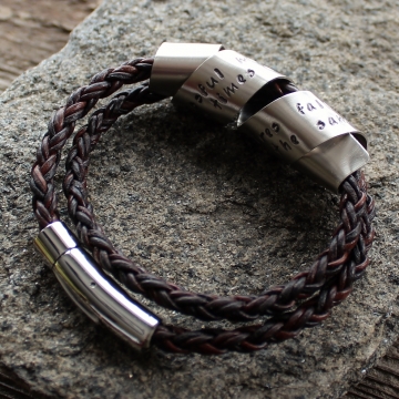 Personalized Spinning Secret Message Bracelet - Hand Stamped Unisex Mens Gift