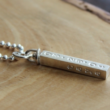 Personalized Solid Silver Swivel Bar Necklace - Cam Necklace