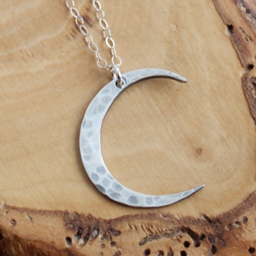 Fine Silver The Vampire Diaries Crescent Moon Necklace Personalized With Initials - Worn By Bonnie On Season 4 Episode 12