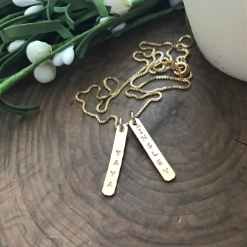 Personalized Jenny Necklace, Gold Fill Tag Pendant Necklace, Layering Necklace