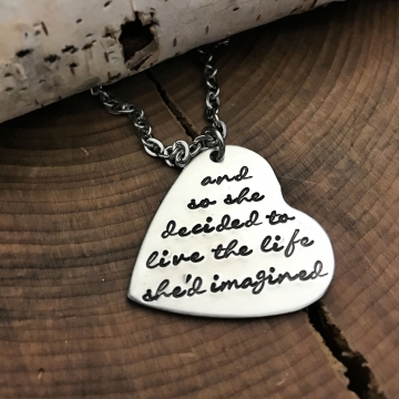 The Life She Imagined Quote Necklace