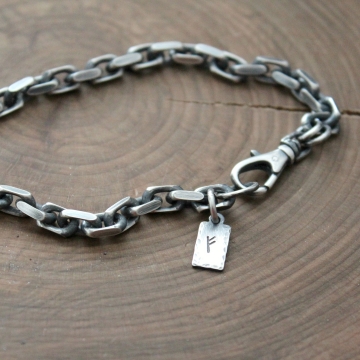 Men's Personalized Bracelet, Sterling Silver, Chain Bracelet - Spencer Bracelet