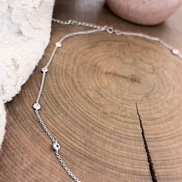 Silver & Crystal Satellite Chain - Layering Necklace, Sparkle Chain